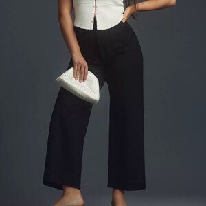 The Colette Ponte Crop Wide-Leg Pants by Maeve, Black